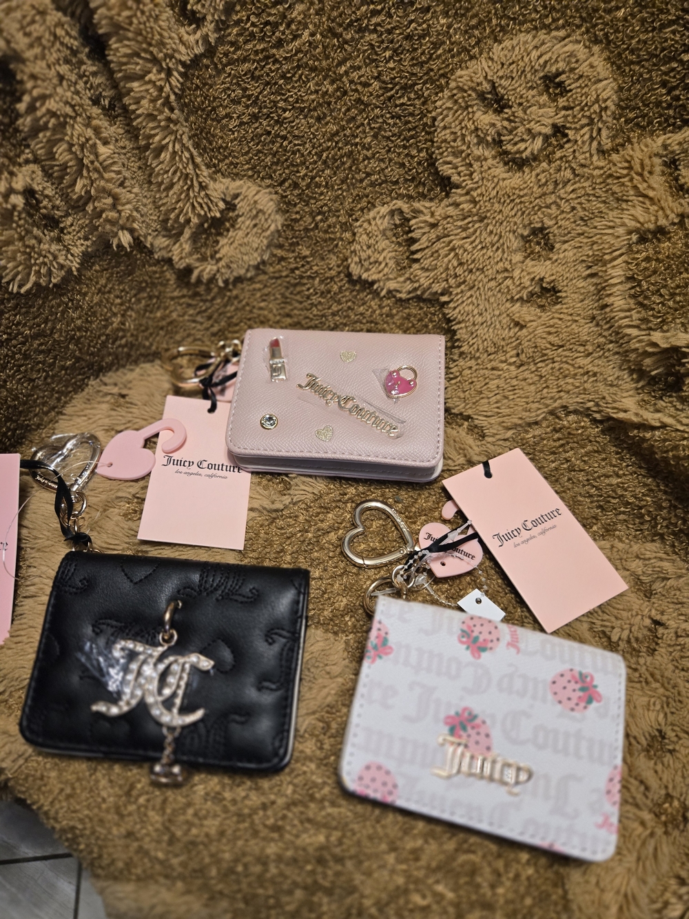 BUNDLE" Juicy Couture Pink, Black & White Assorted Card Holder Set
